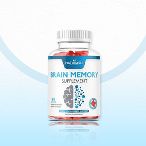 NATURASU - Brain Memory Supplement Gummies Brain Performance Support Mental Focus Memory Supplement for Brain Health With Energy