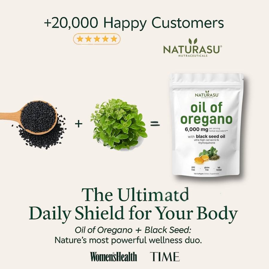 Naturasu - Oil of Oregano with Black seed Oil Soft Gels